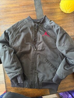 Jordan Black Bomber Jacket with Red Jumpman Logo